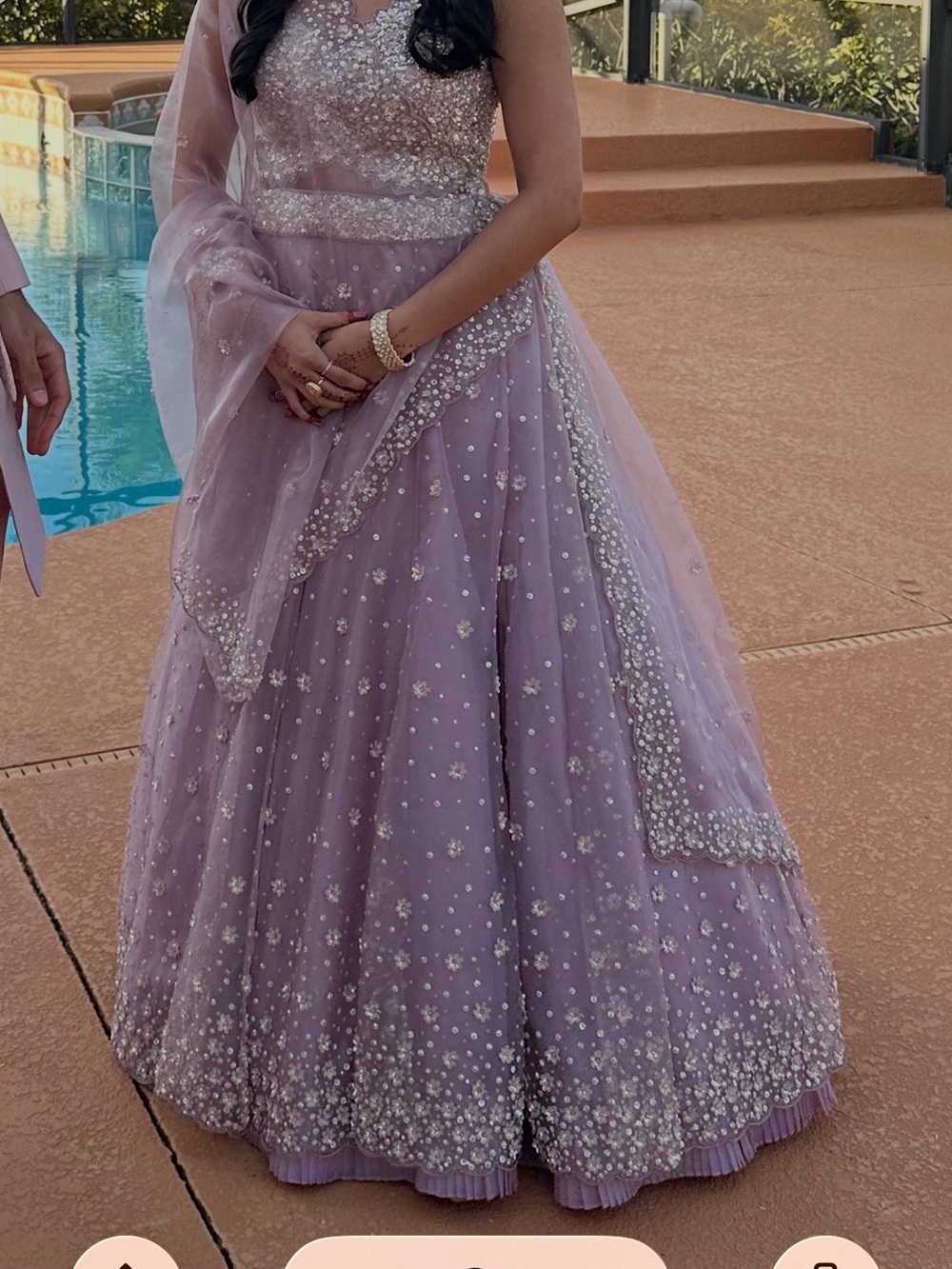 Elegant Lavender Embellished Women’s Indian Chaniya Choli Lehenga